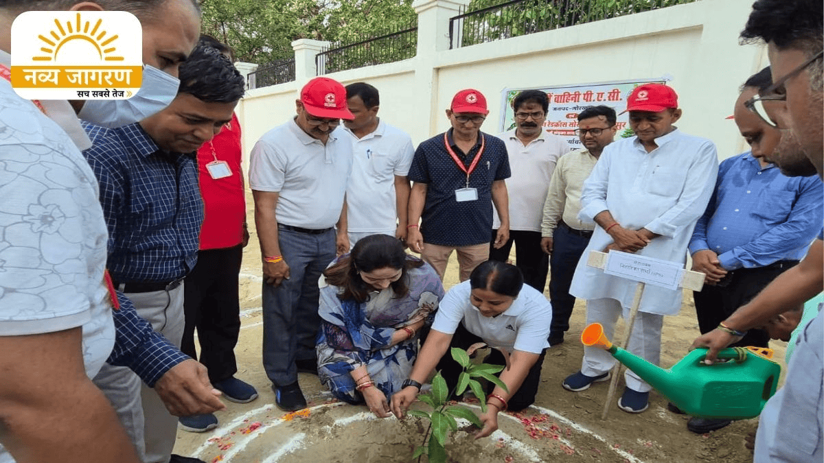 रेडक्रॉस सोसाइटी ने किया पौधरोपण।