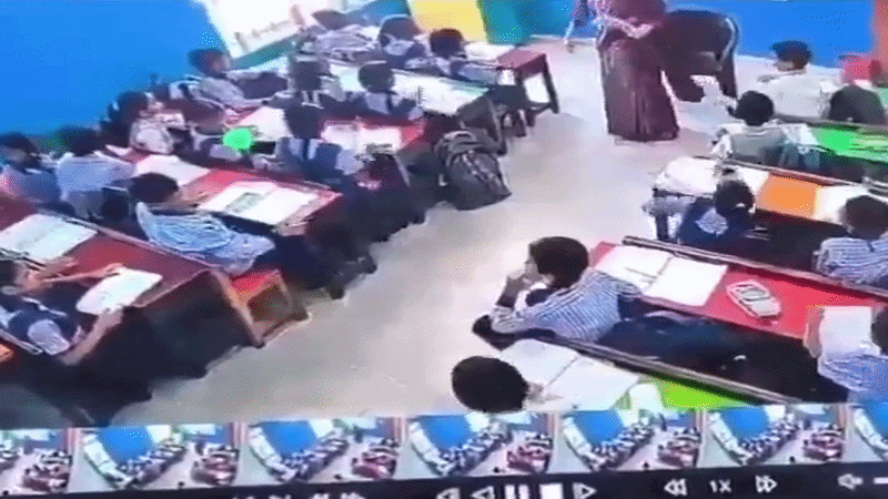 स्कूल का दावा- बाहर बज रहे डीजे से बिगड़ी हालत, सीसीटीवी में कैद हुई फुटेज